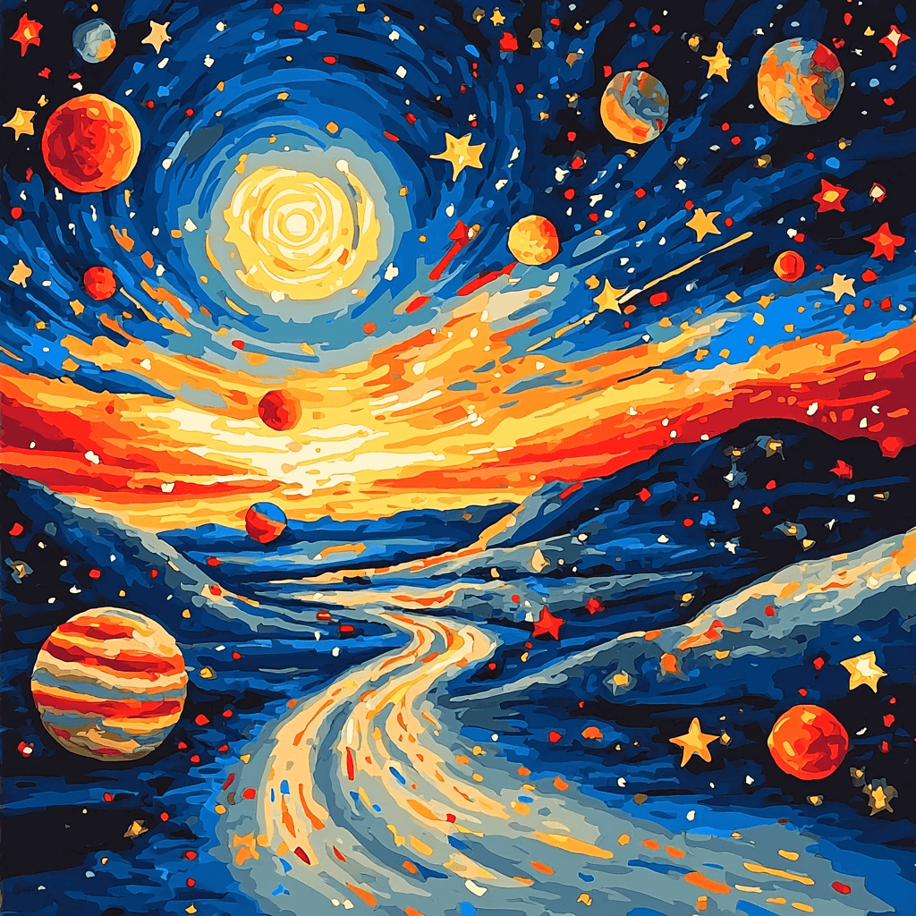 Edvard Munch Inspired Munch's Cosmic Harmony Paint By Numbers Art