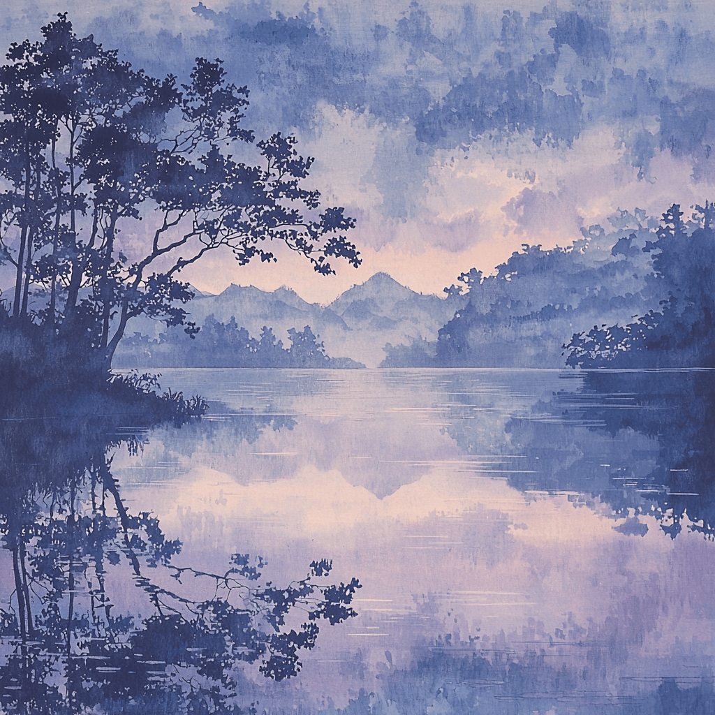 Utagawa Hiroshige Inspired Reflections On Still Waters Paint By Color