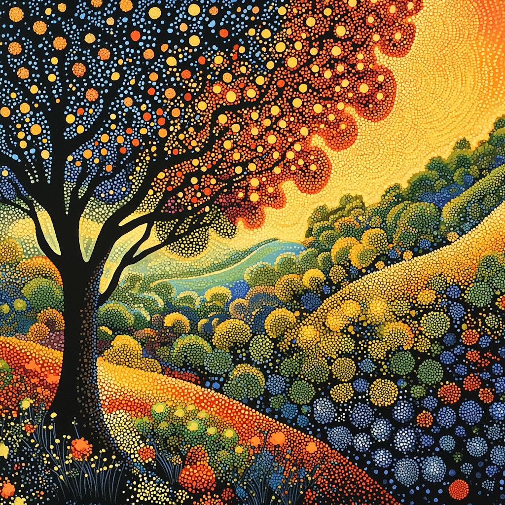 Georges Seurat Inspired Fractal Whispers Paint By Numbers Art