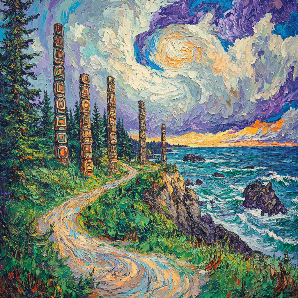 Emily Carr Inspired Coastal Totem Wilderness DIY paint by numbers