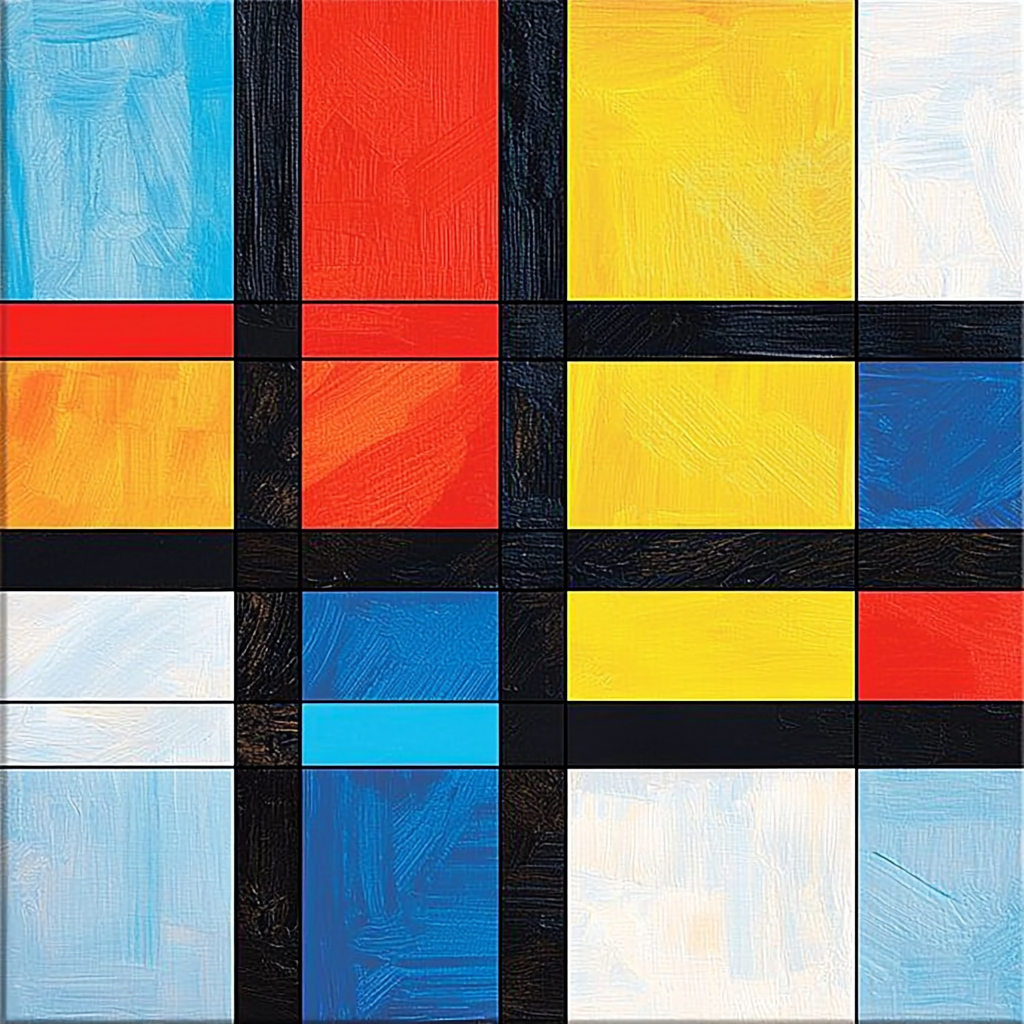 Piet Mondrian Inspired Modern Geometric Delight Paint By Number