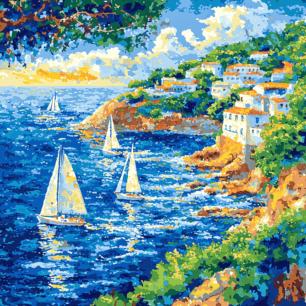 Paul Signac Inspired Whimsical Ocean Views Painting By Numbers Kit