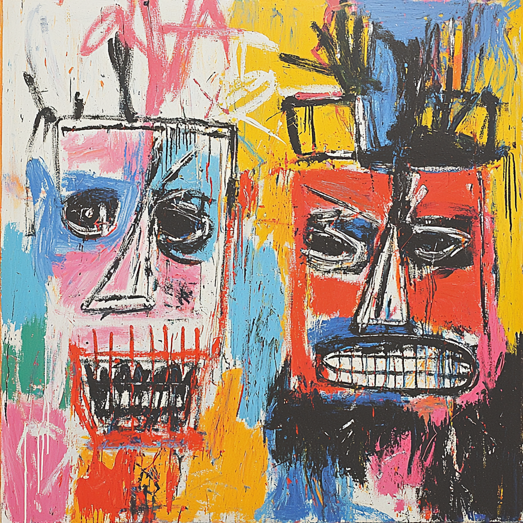 Jean-Michel Basquiat Inspired Abstract Fusion Of Cultures Painting Number Kit