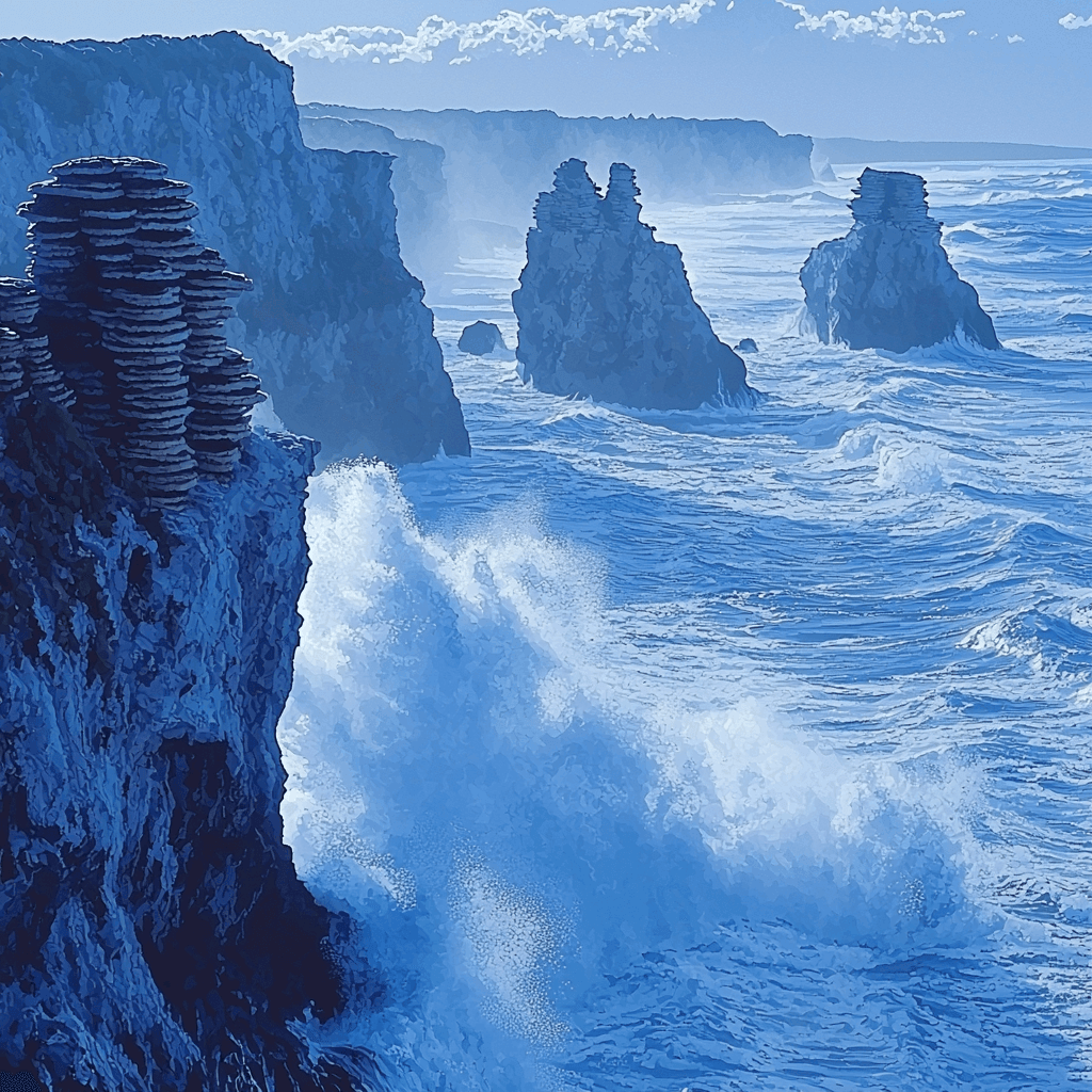 Pancake Rocks And Blowholes - New Zealand Paint By Numbers