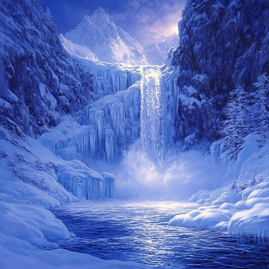 Michelangelo Inspired Frozen Cascade paint by number