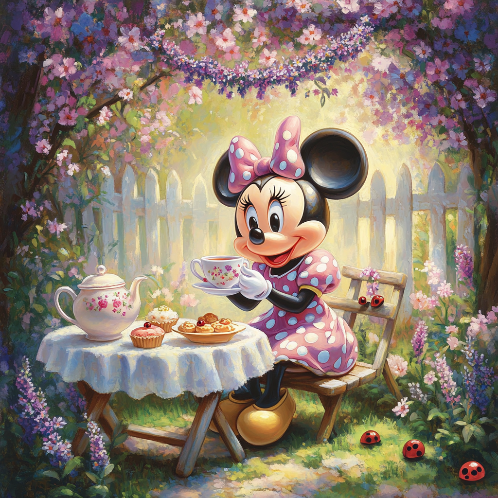 Minnie Mouse Tea Garden paint by color