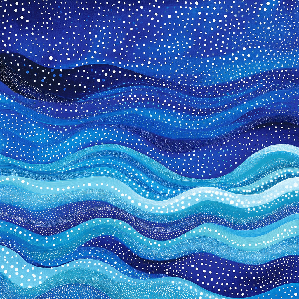 Yayoi Kusama Inspired Infinite Ocean paint by number