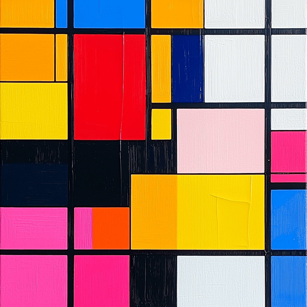 Piet Mondrian Inspired Whirlwind Of Patterns DIY Paint By Numbers