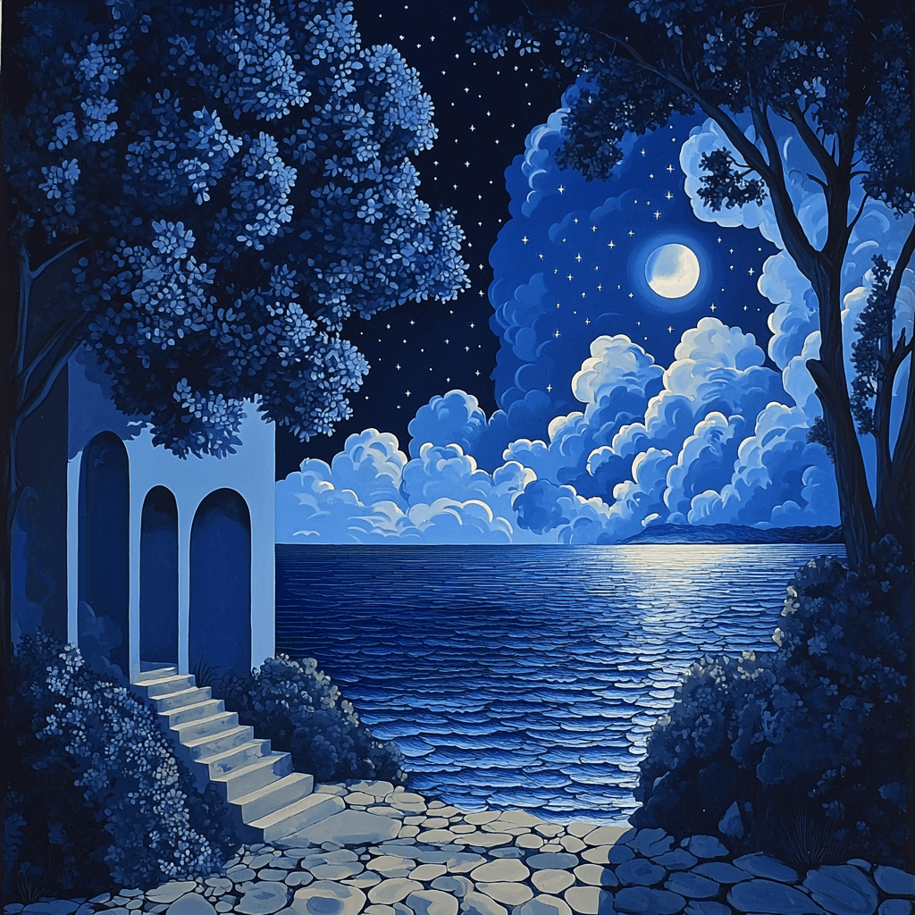 René Magritte Inspired Midnight Reverie Paint By Number