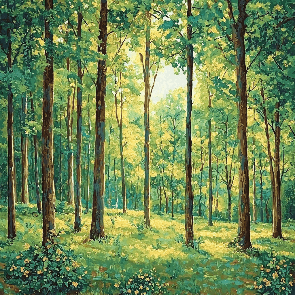 Claude Monet Inspired Whimsical Forest Delight Painting Number Kit