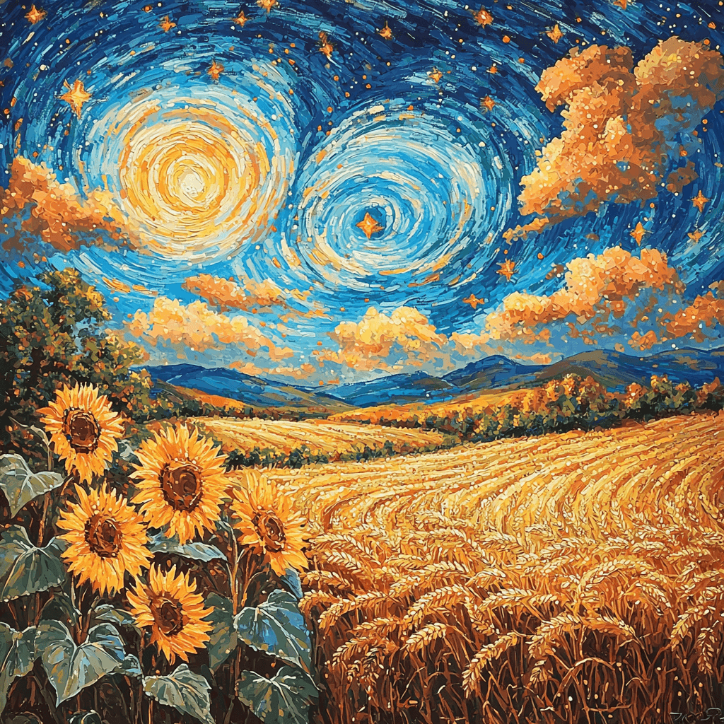 Vincent Van Gogh Inspired Rustic Harvest Symphony Numbered Painting Kits