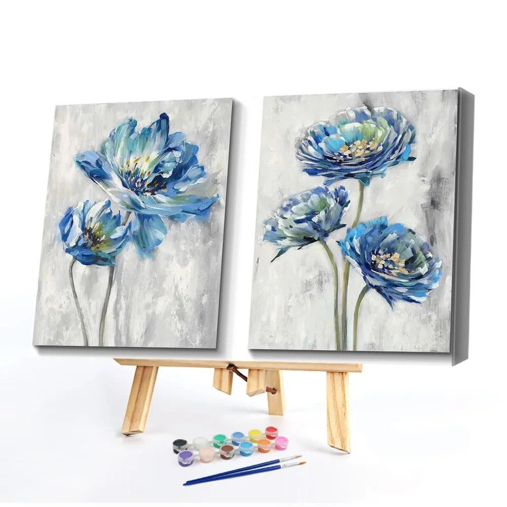2 Piece Flower Paint By Numbers Kit - Artistry Rack