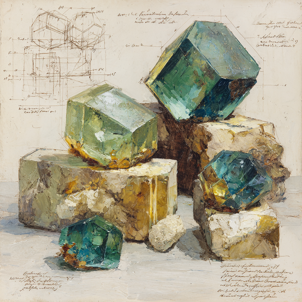 Leonardo Da Vinci Inspired Crystal Cavern Study Paint by numbers art