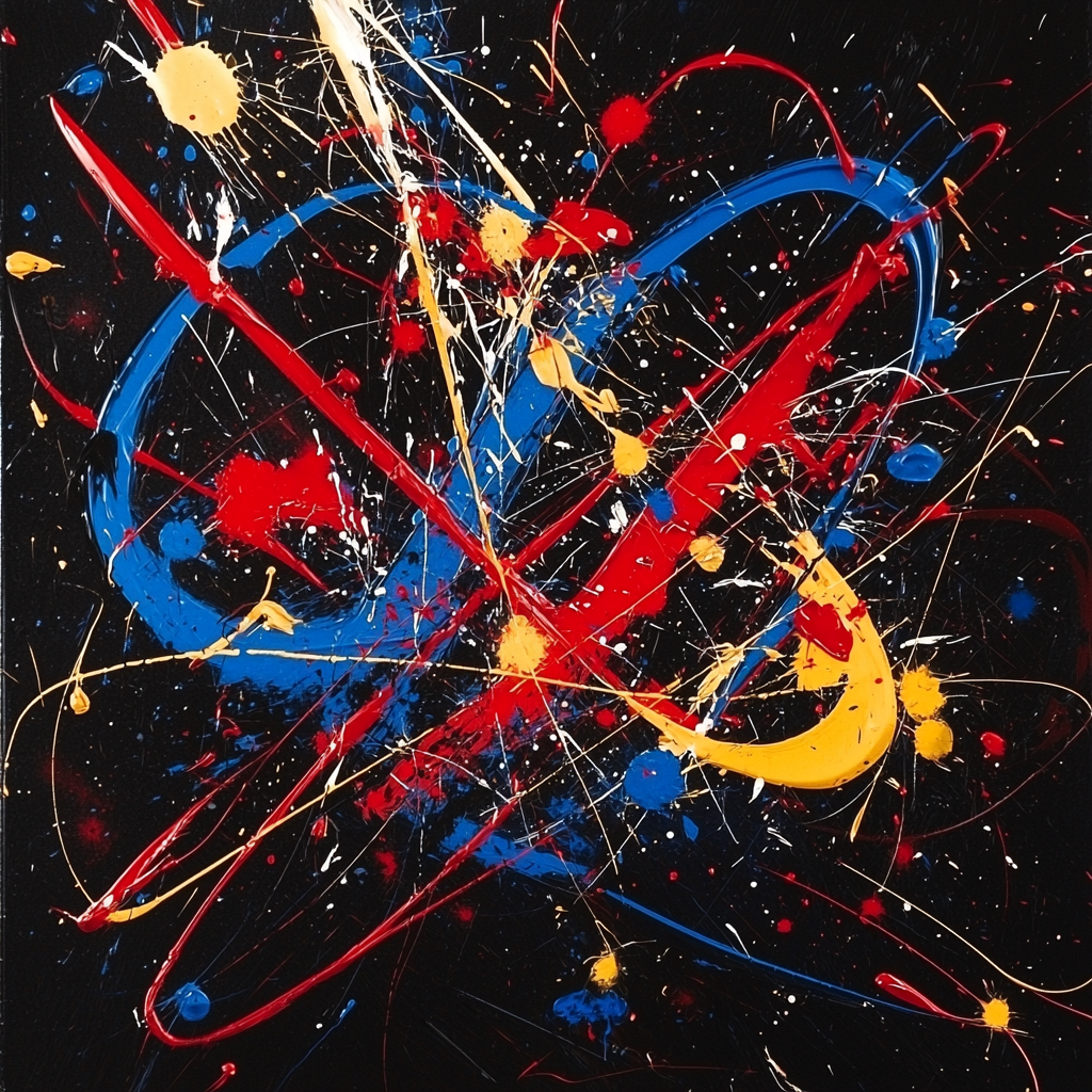 Jackson Pollock Inspired Energetic Dance Performance paint by number