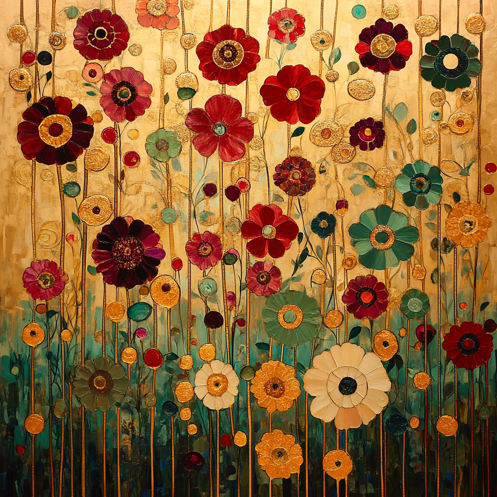 Klimt Inspired Floral Reverie DIY paint by numbers