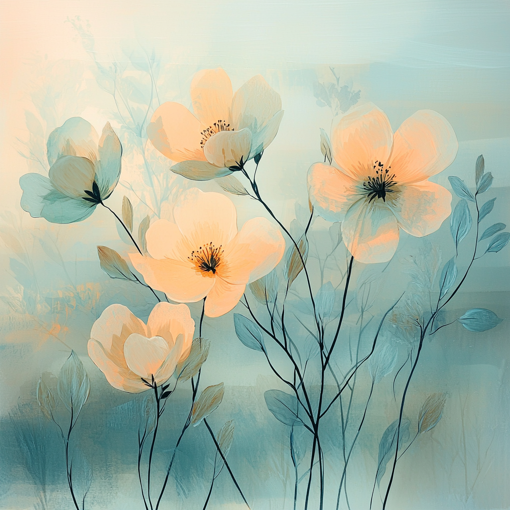 Leonardo Da Vinci Inspired Ephemeral Blossoms Painting By Numbers Kit