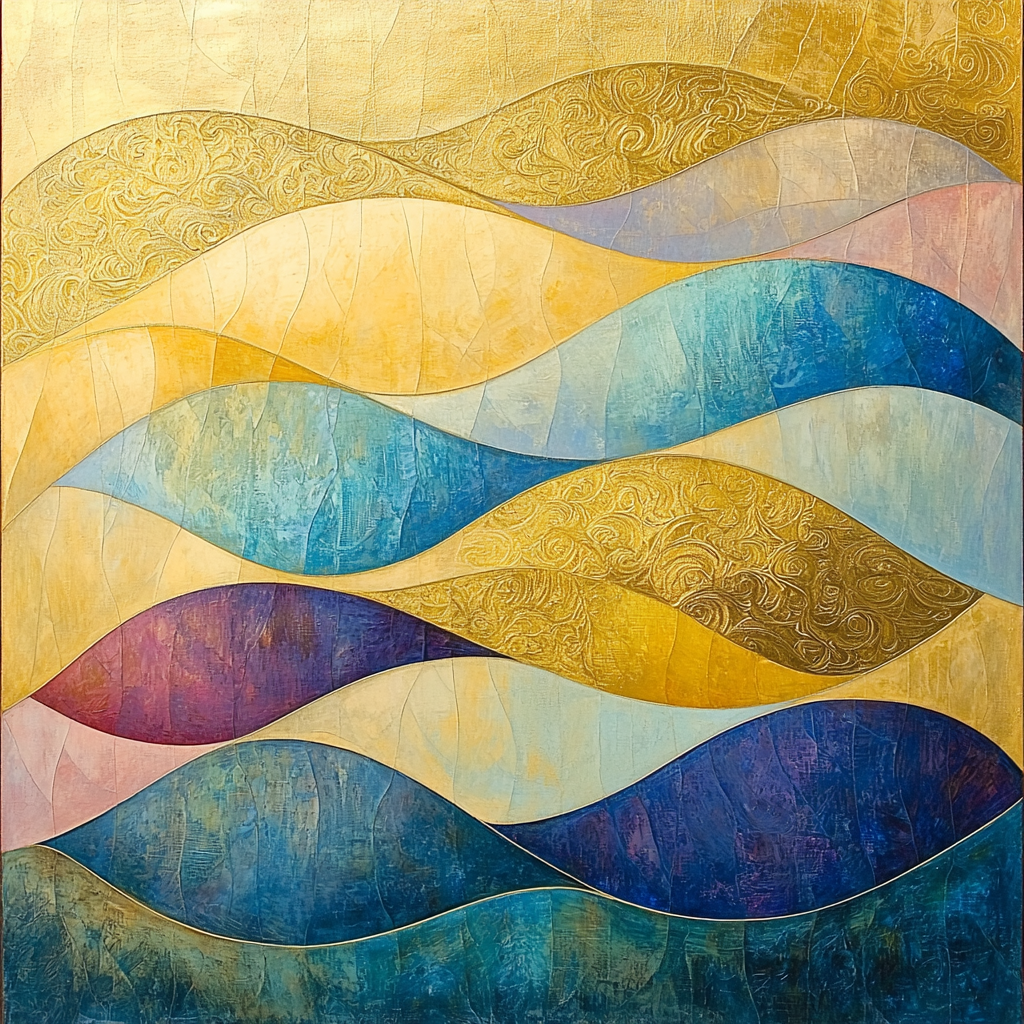 Gustav Klimt Inspired Golden Waves Of Serenity DIY Paint By Numbers