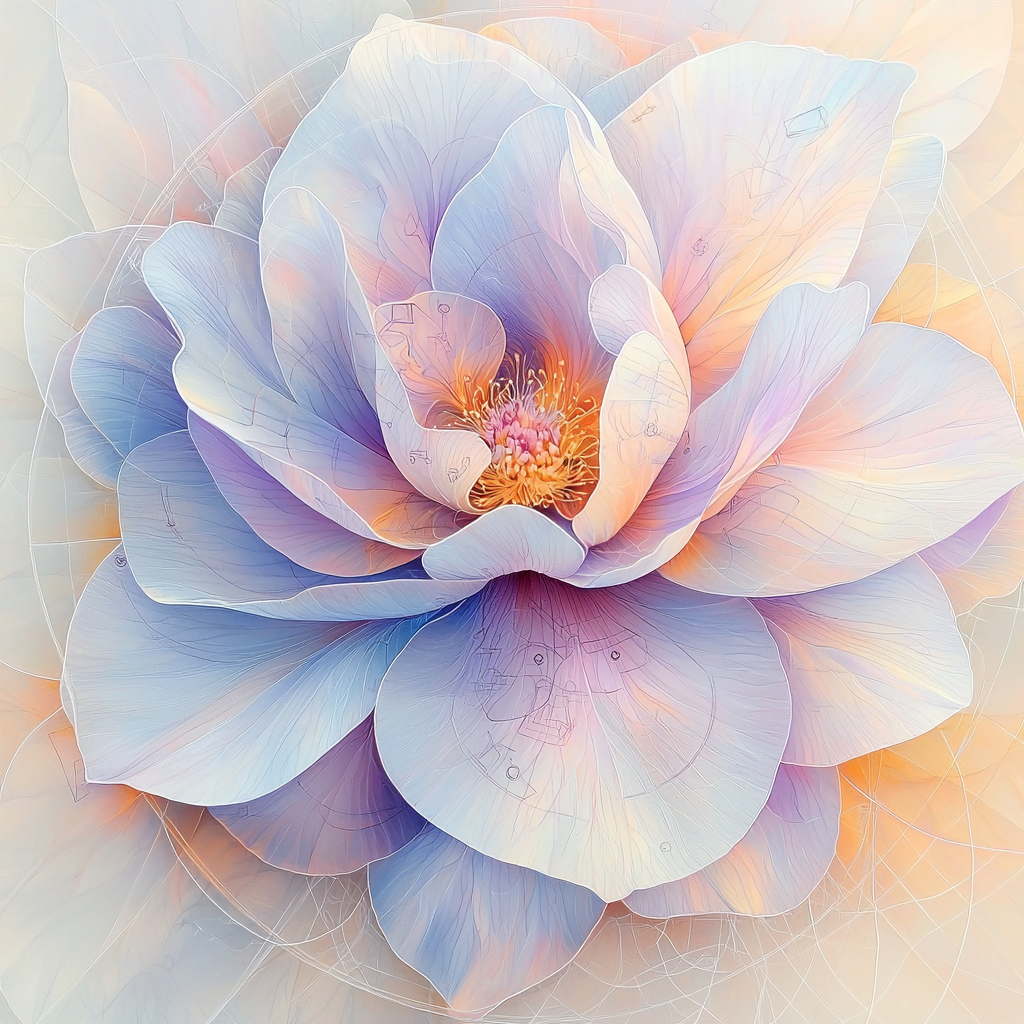 Leonardo Da Vinci Inspired Ethereal Bloom Harmony Painting Number Kit