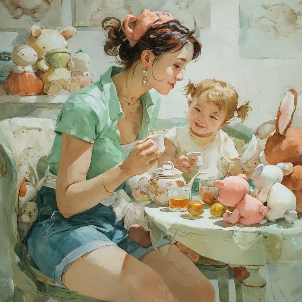 Teddy Bear Tea Time Number Painting