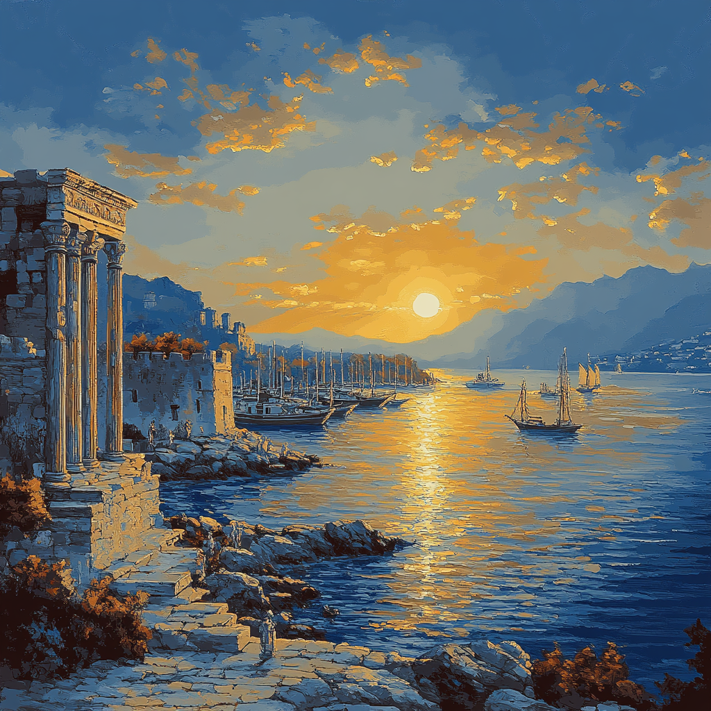 Claude Lorrain Inspired Morning Harbor DIY paint by numbers