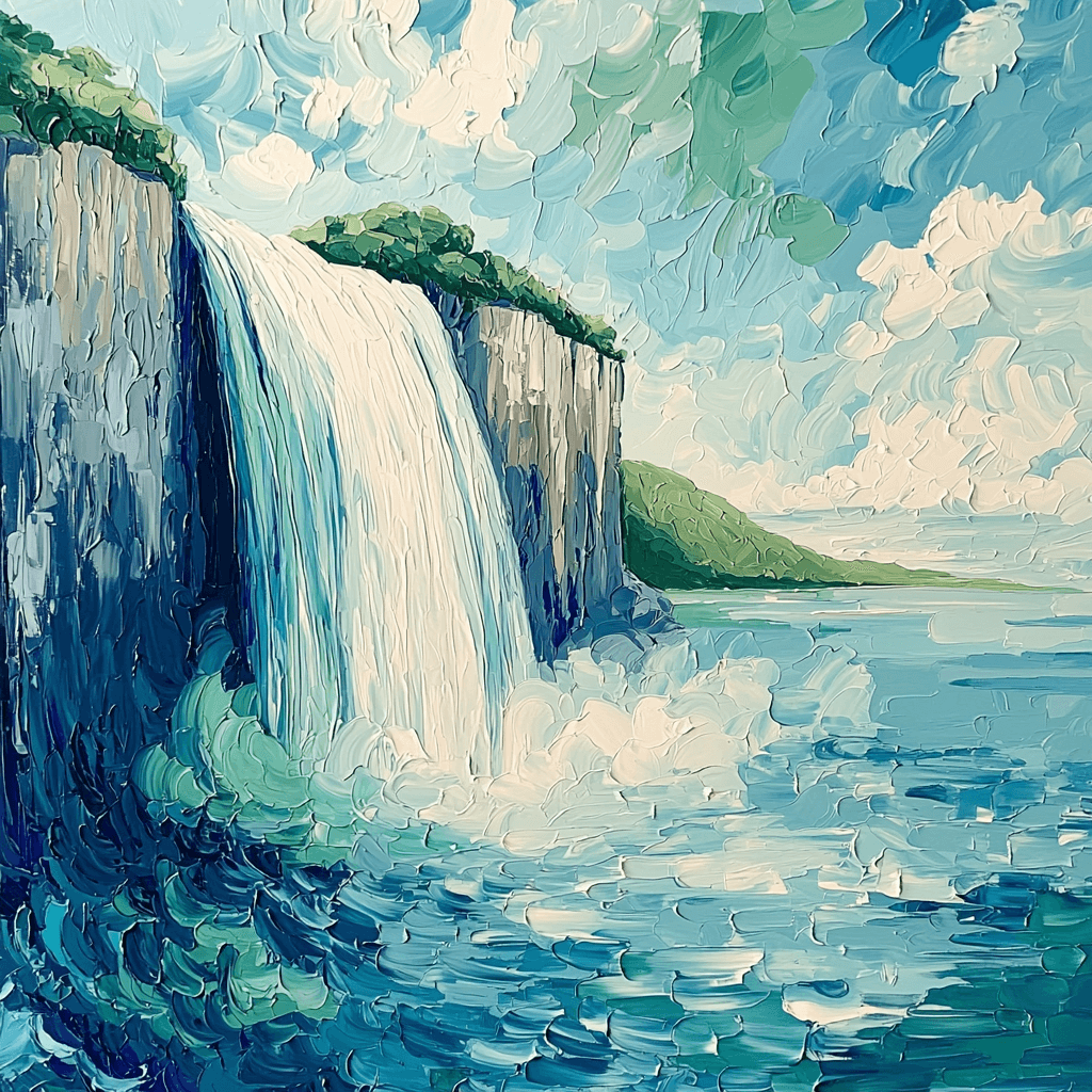 Edvard Munch Inspired Dreamy Waterfall Escape DIY Paint By Numbers