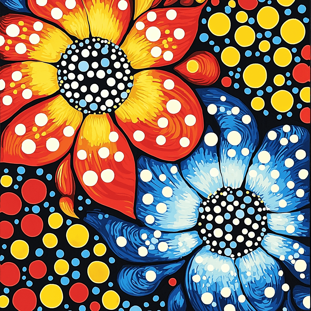 Yayoi Kusama Inspired Infinite Floral Rhythm Numbered Painting Kits