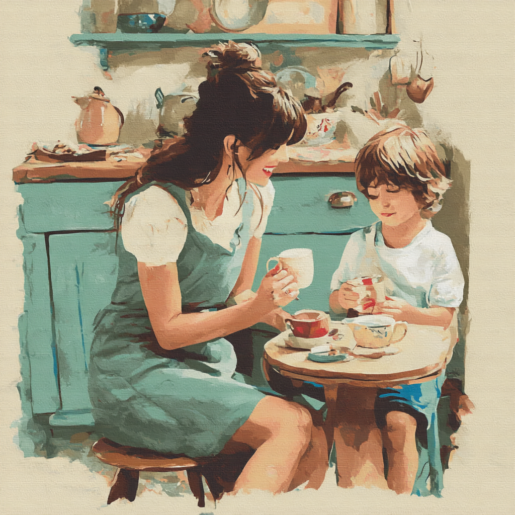 Morning Tea Together Paint By Color