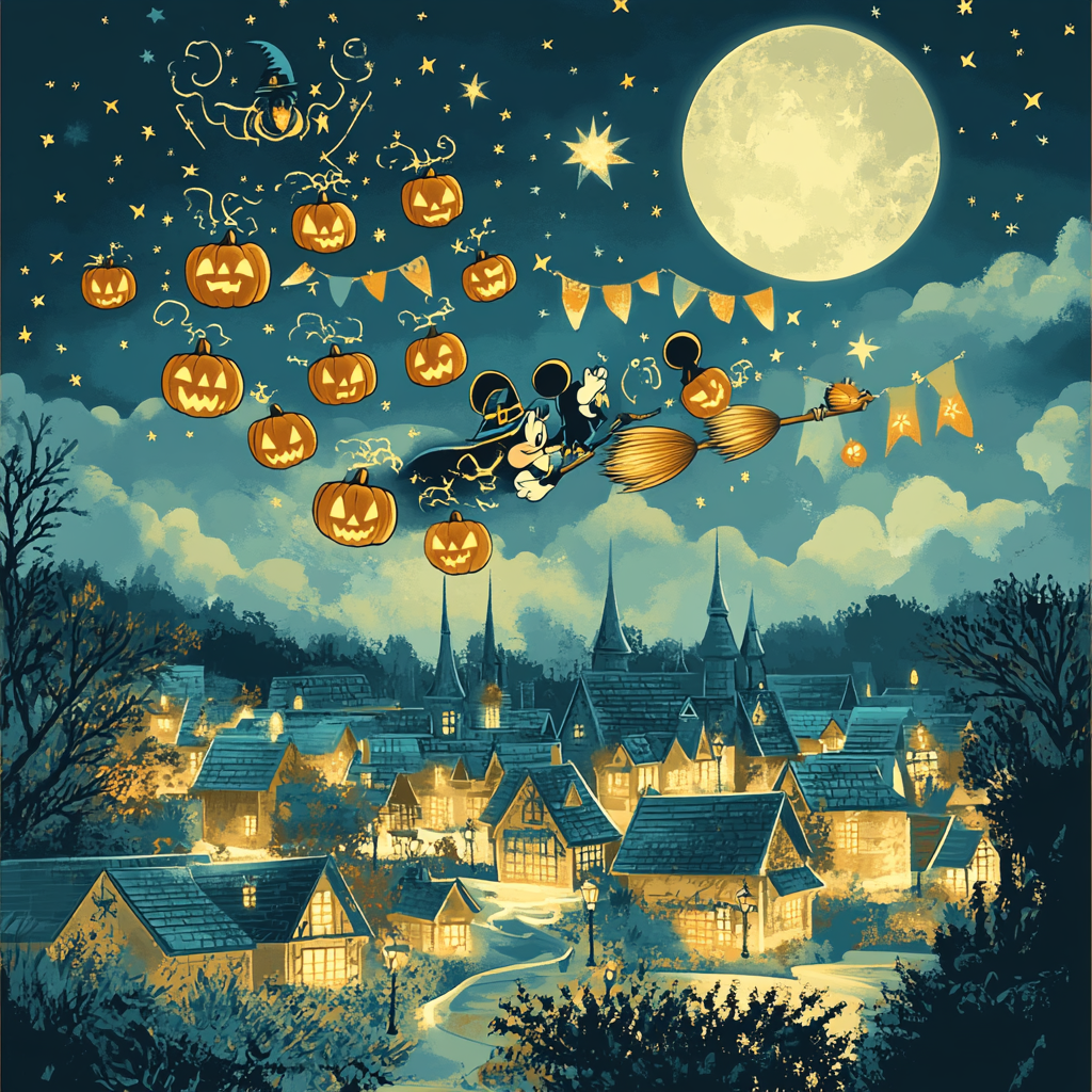 Sorcerer Mickey And The Moonlight Broom Brigade paint by number