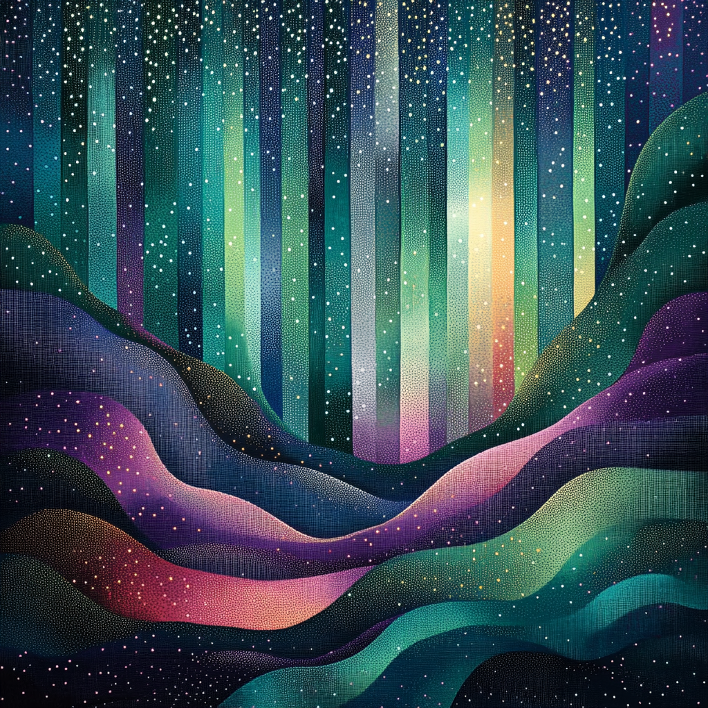 Georges Seurat Inspired Abstract Aurora Tapestry painting number kit