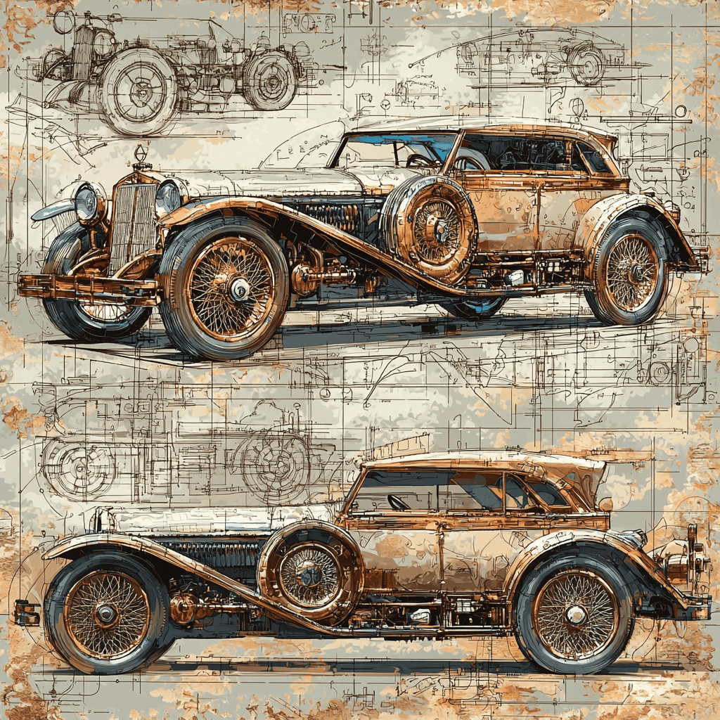 Leonardo Da Vinci Inspired Steampunk Automobiles On Canvas Paint By Numbers Kits