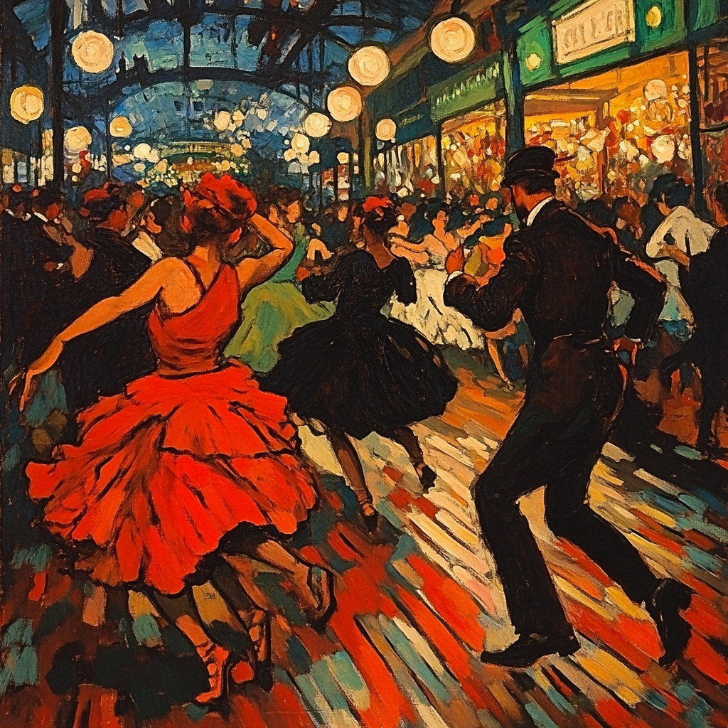 Henri Toulouse-Lautrec Inspired Nightclub Dancers Paint by numbers art