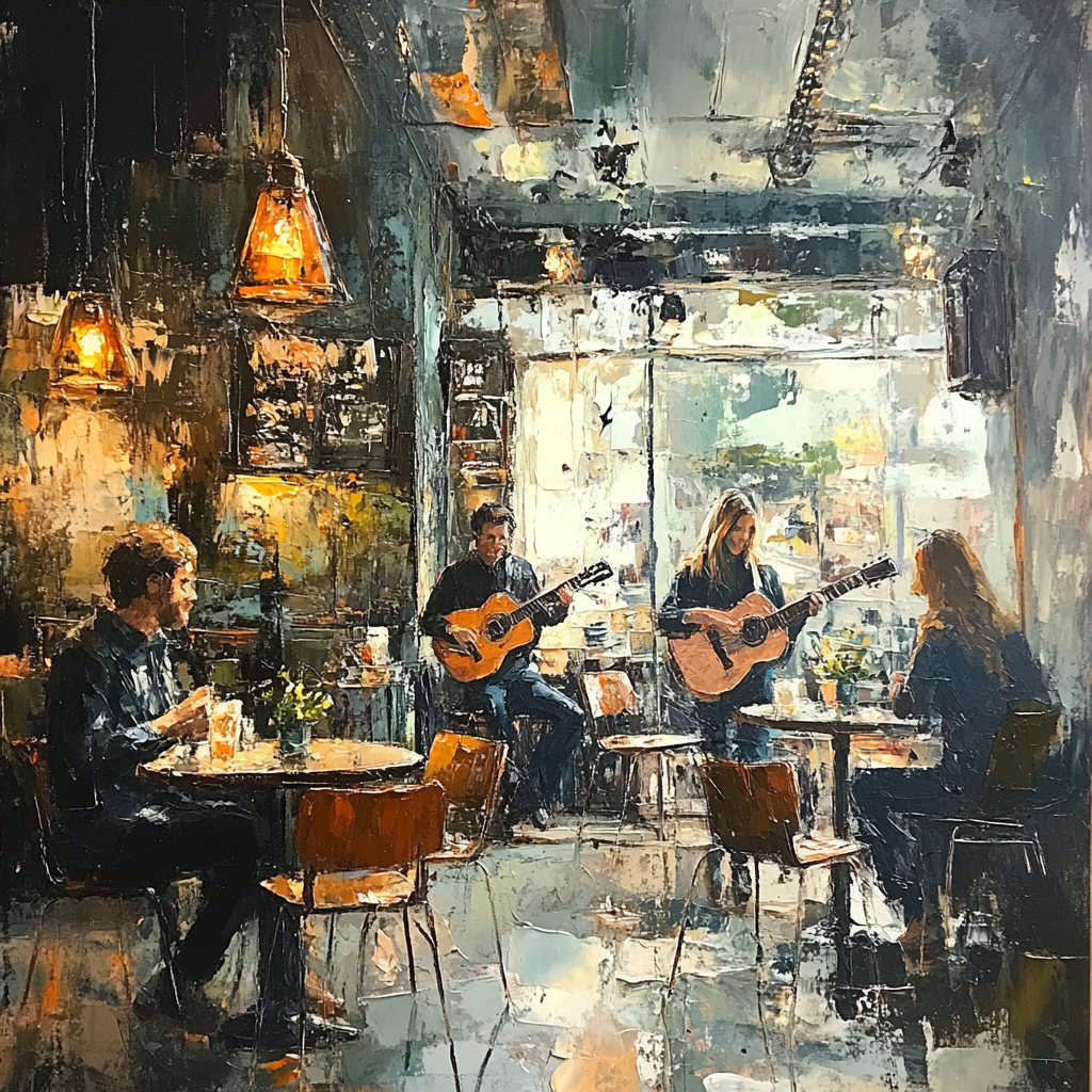 Manet Inspired Cafe Concert Number painting