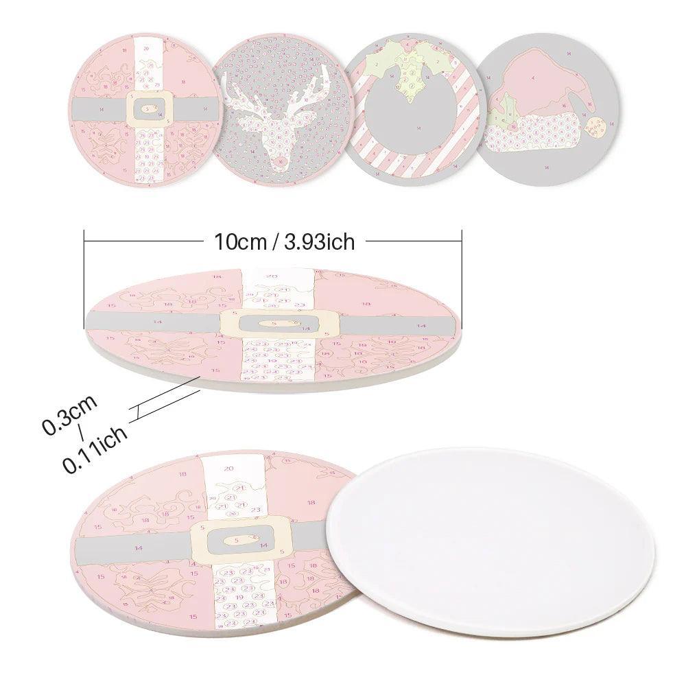 Custom Santa Paint By Numbers Coaster Set