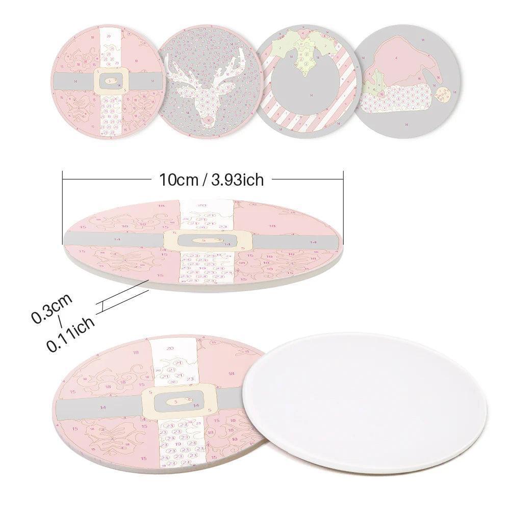 Custom Santa Paint By Numbers Coaster Set