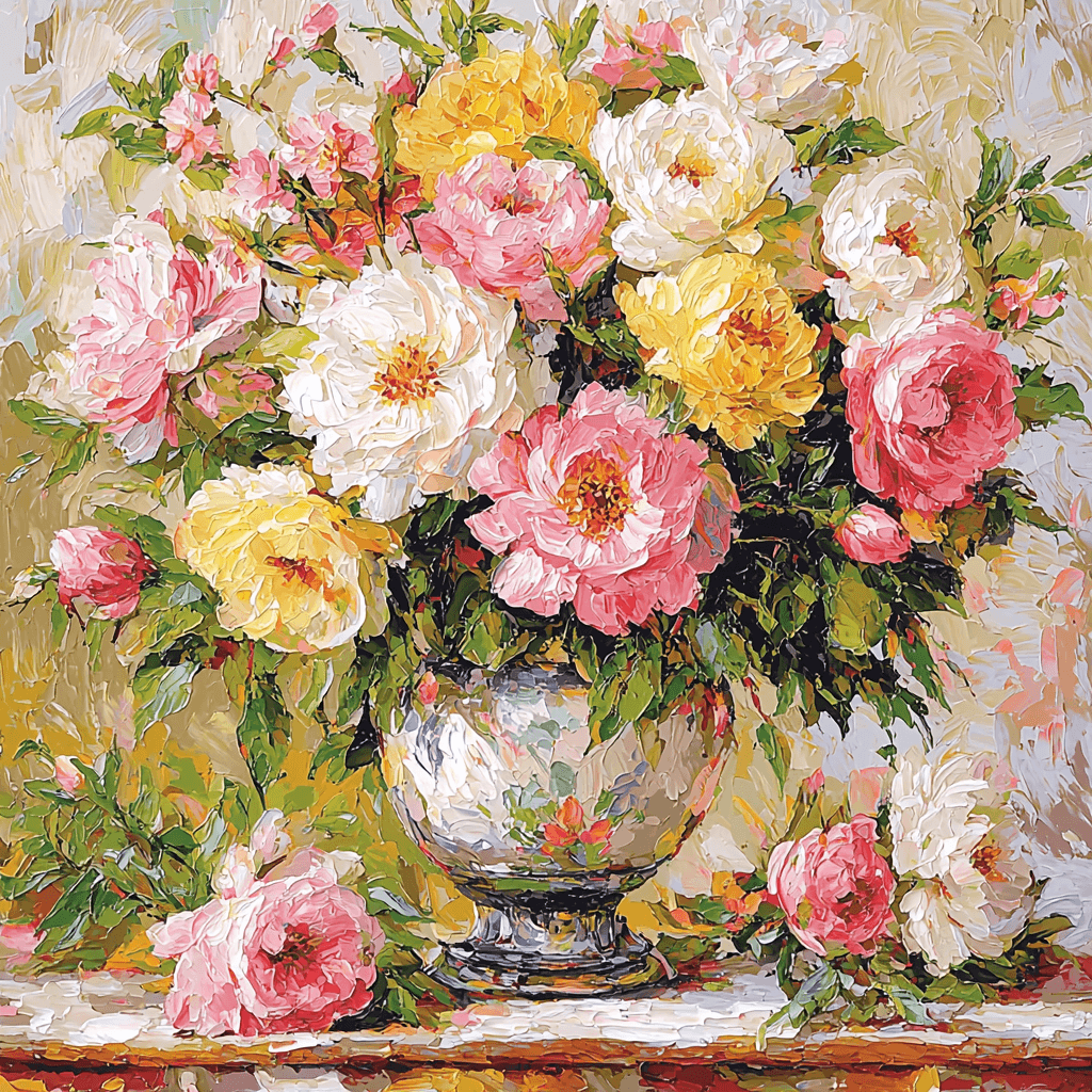 Pierre-Auguste Renoir Inspired Charming Bouquets Paint By Numbers Art