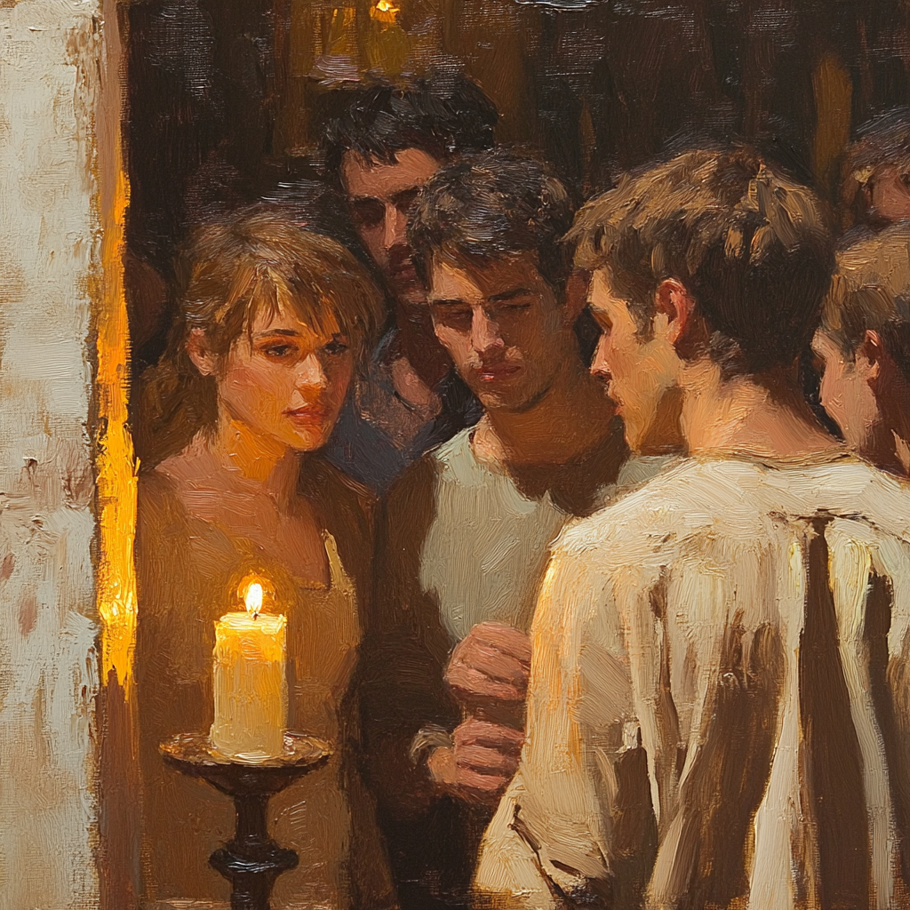 Rembrandt Inspired Candlelit Theater paint by numbers