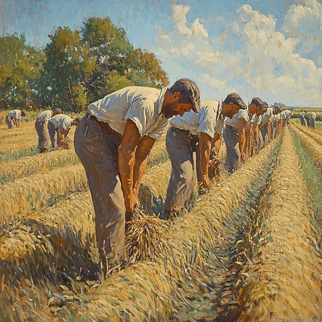 Jean-Francois Millet Inspired Harvest Workers painting number kit