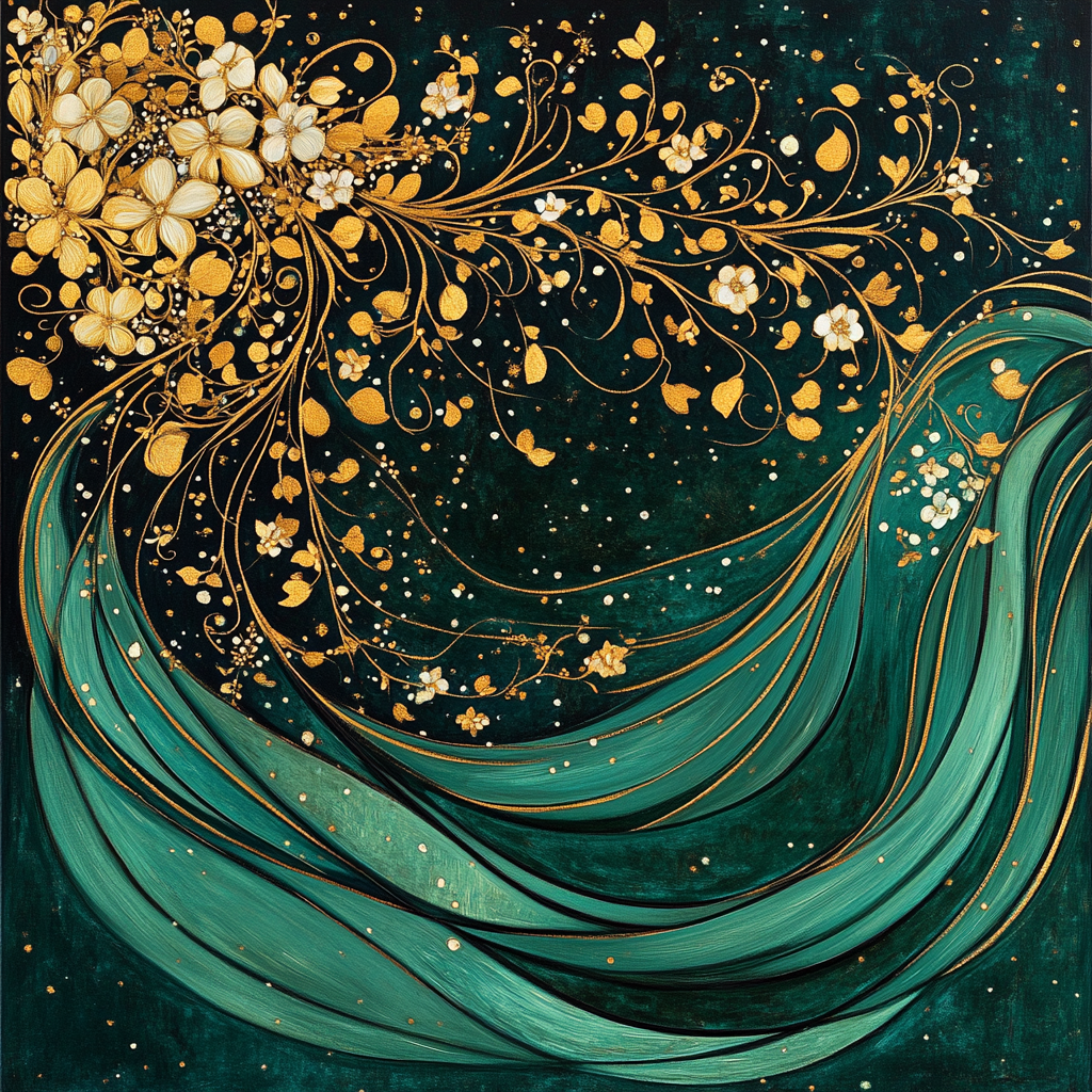 Gustav Klimt Inspired Ornate Floral Garden paint by number