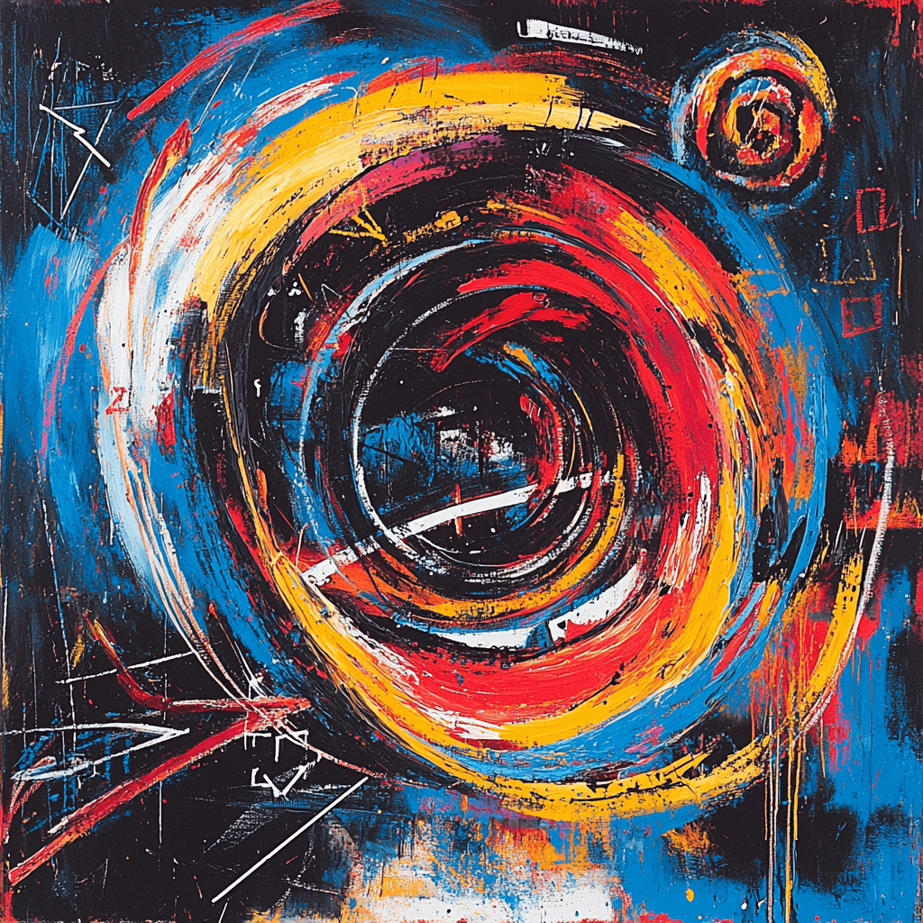 Jean-Michel Basquiat Inspired Cosmic Vortex Symphony Paint By Color