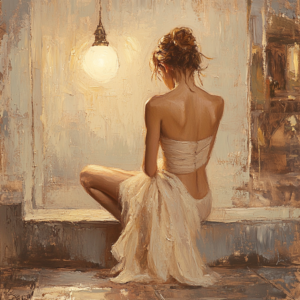 Degas Inspired Ballerina Backstage paint by color