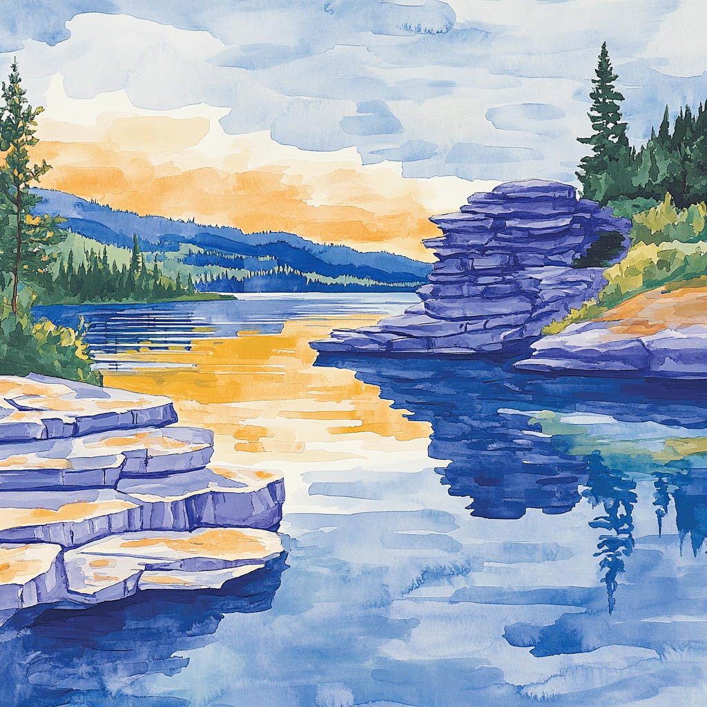 Franklin Carmichael Inspired Lake Of Prismatic Rocks Paint by numbers art