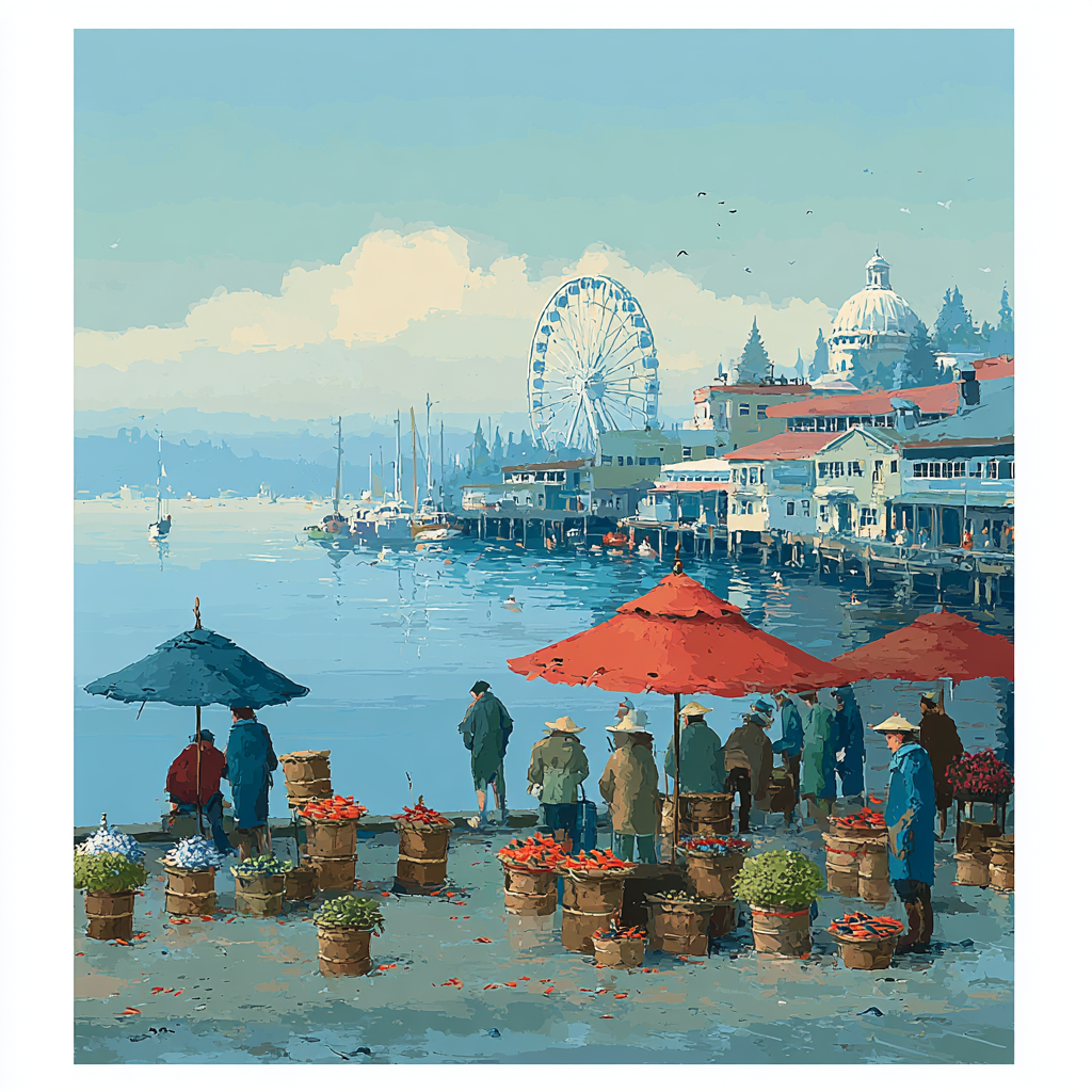 Pike Place Market Overlook Seattle United States DIY paint by numbers