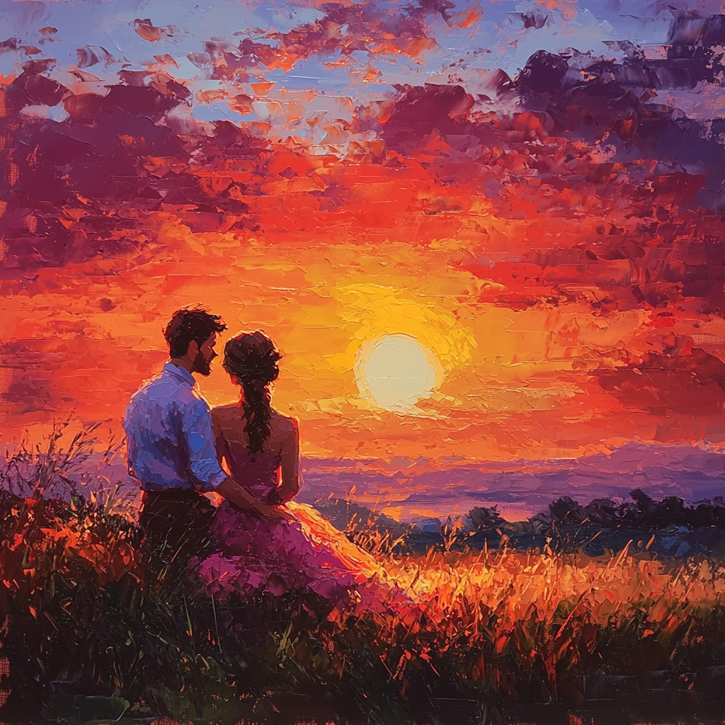 Embrace Of The Sunset Paint By Color