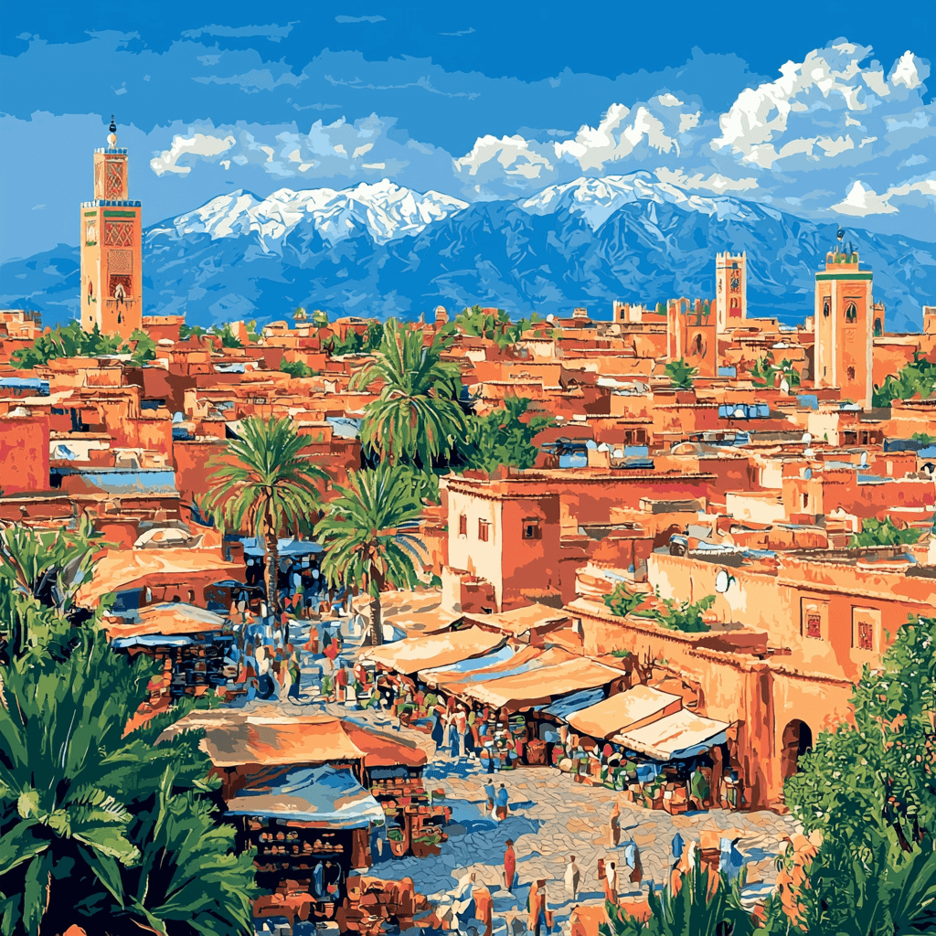 The Red City Of Marrakech - Morocco Paint By Number