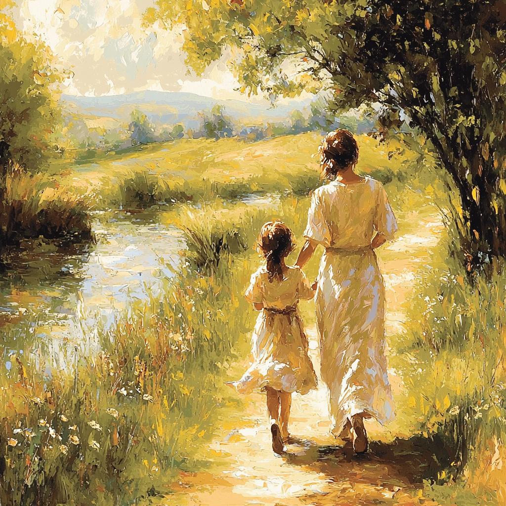 Hand In Hand On The Path Paint By Numbers Kits