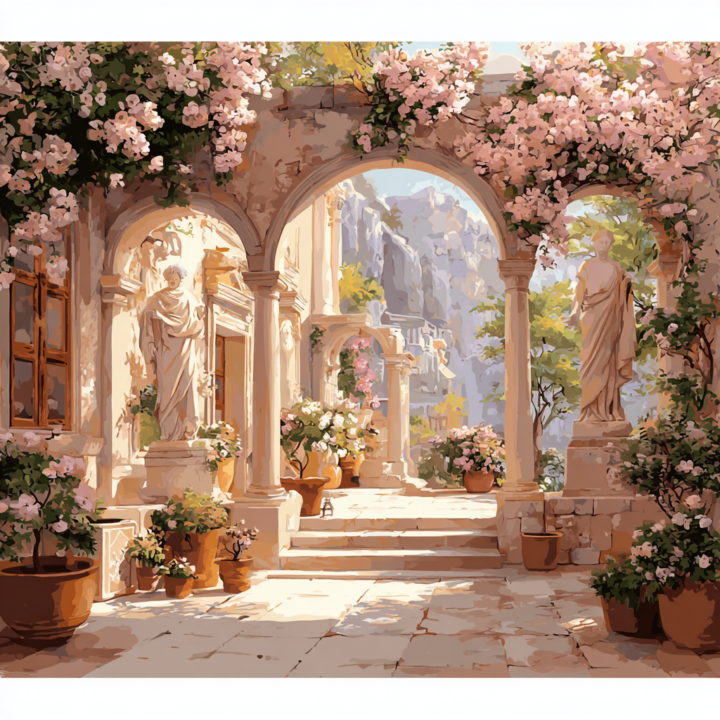 Lawrence Alma-Tadema Inspired Roman Villa Paint by numbers art
