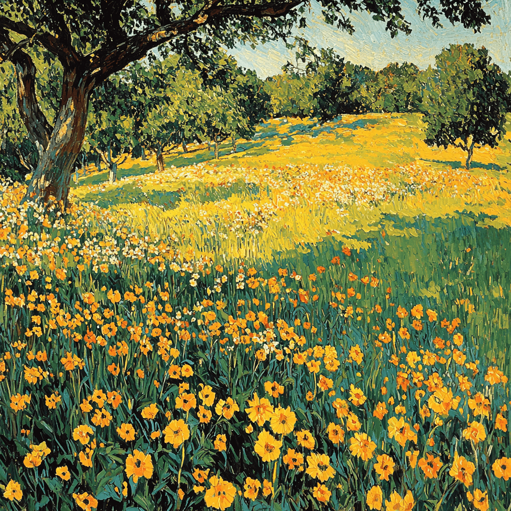 Vincent Van Gogh Inspired Golden Afternoon Paint By Color