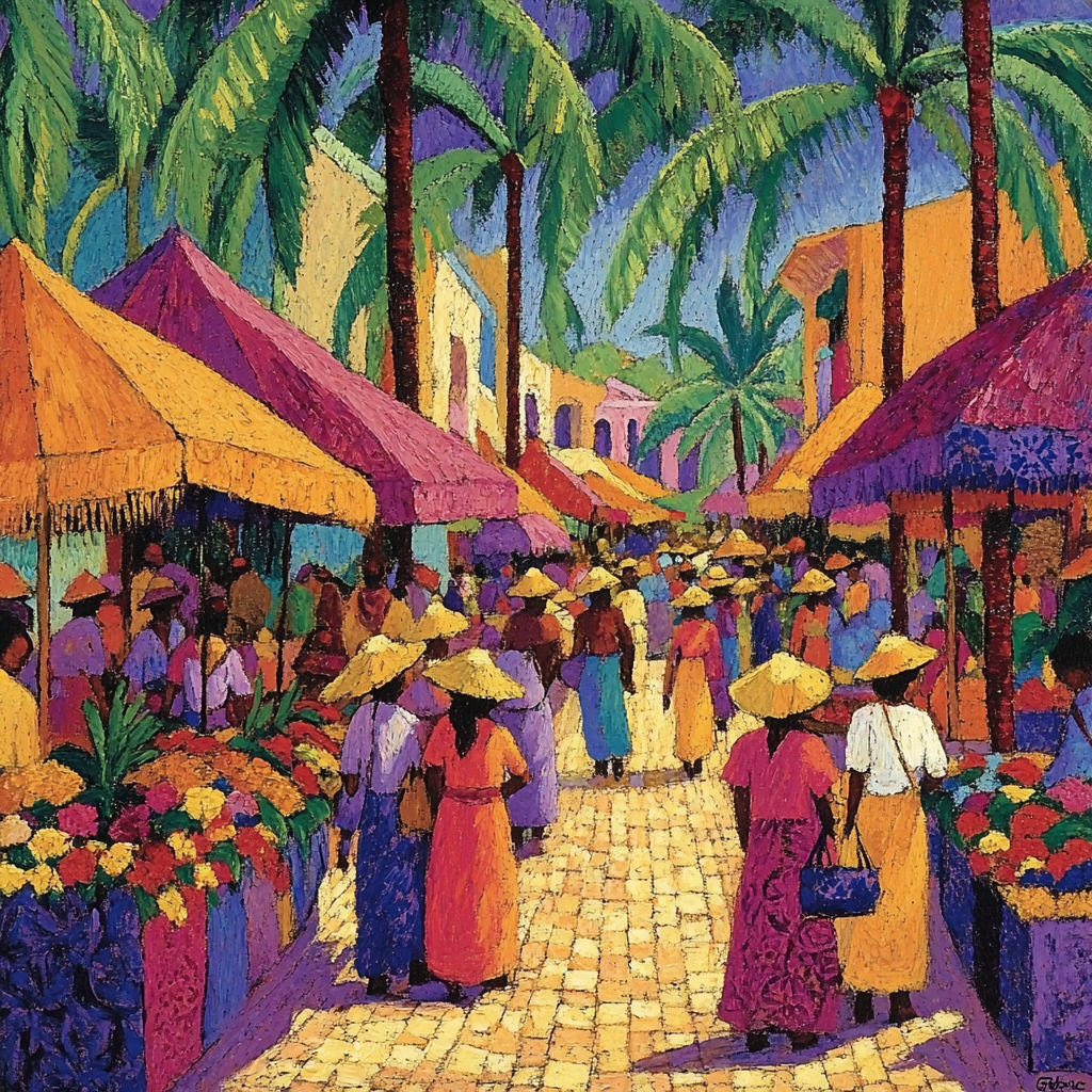 Paul Gauguin Inspired Tahitian Market Paint by numbers art