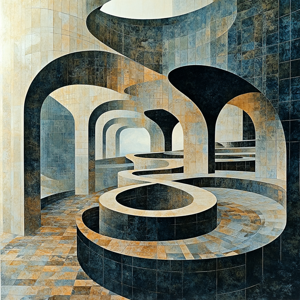 M.C. Escher Inspired Cascading Forms Paint By Numbers Kits