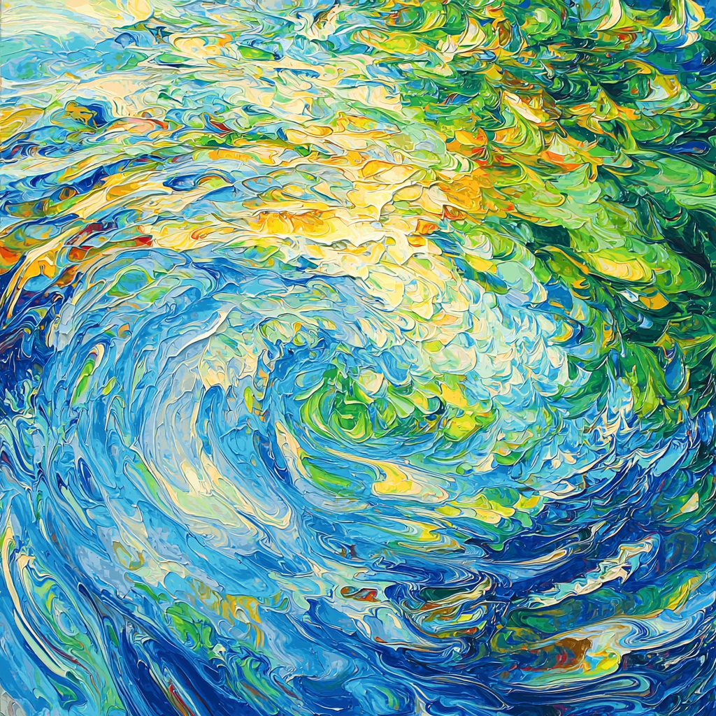 Georges Seurat Inspired Colorful Currents Painting Number Kit